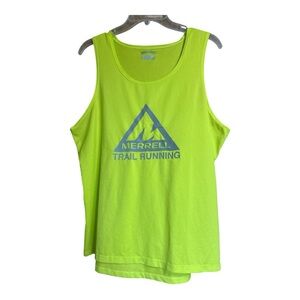 Merrell Neon Green Trail Running Tank Top, XL